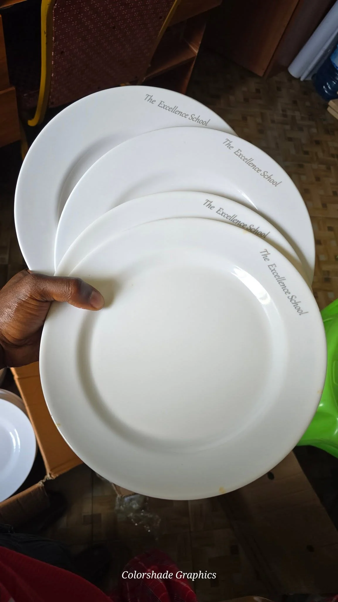 Laser-marked plates from a hotel kitchen