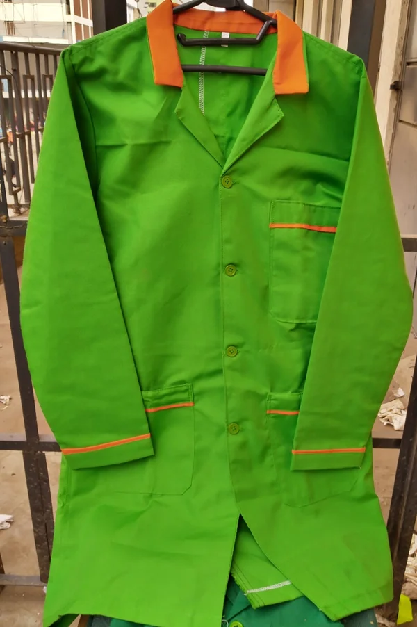 Branded dust coats for staff uniform