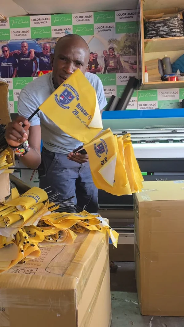 Polyester handheld flags