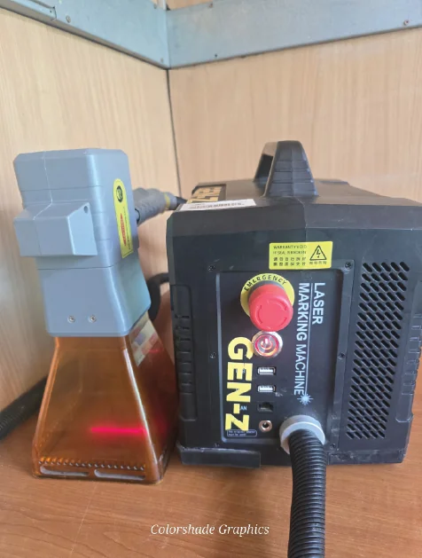 Laser machine in operation