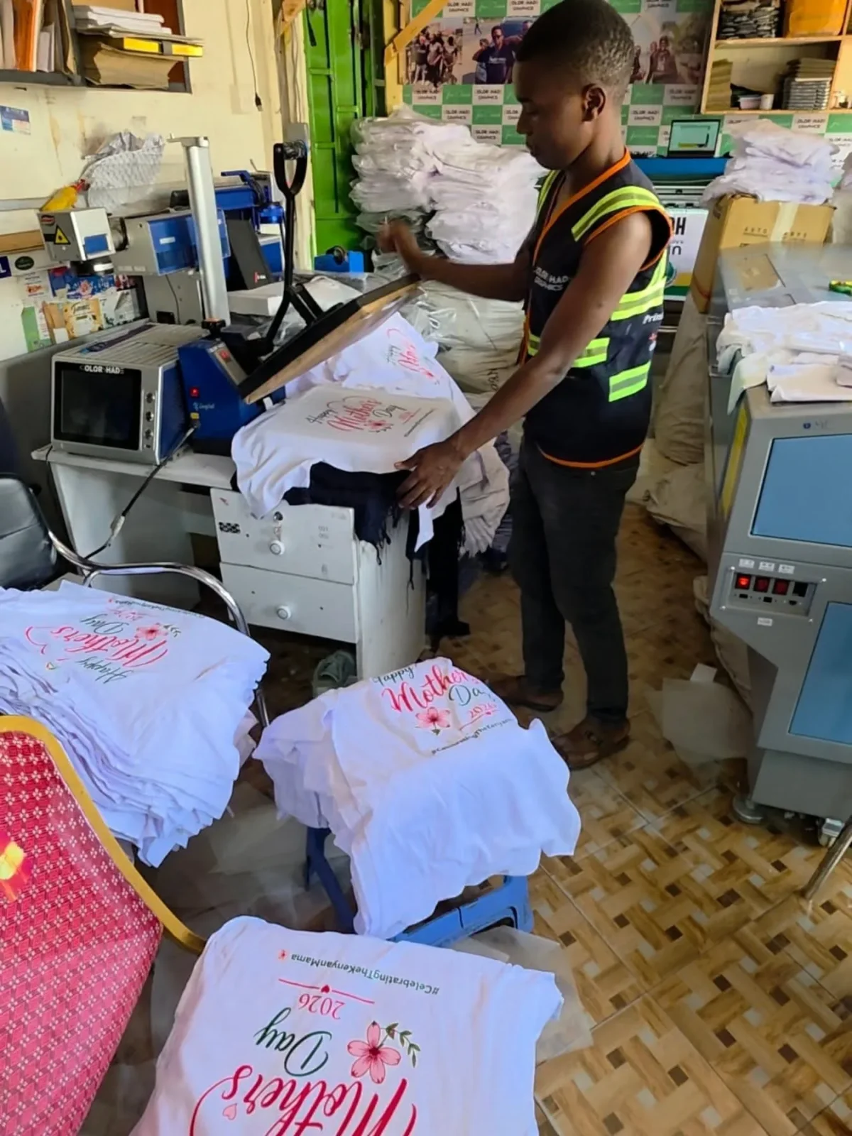 Colorshade Graphics press floor, Kirinyaga Road Nairobi